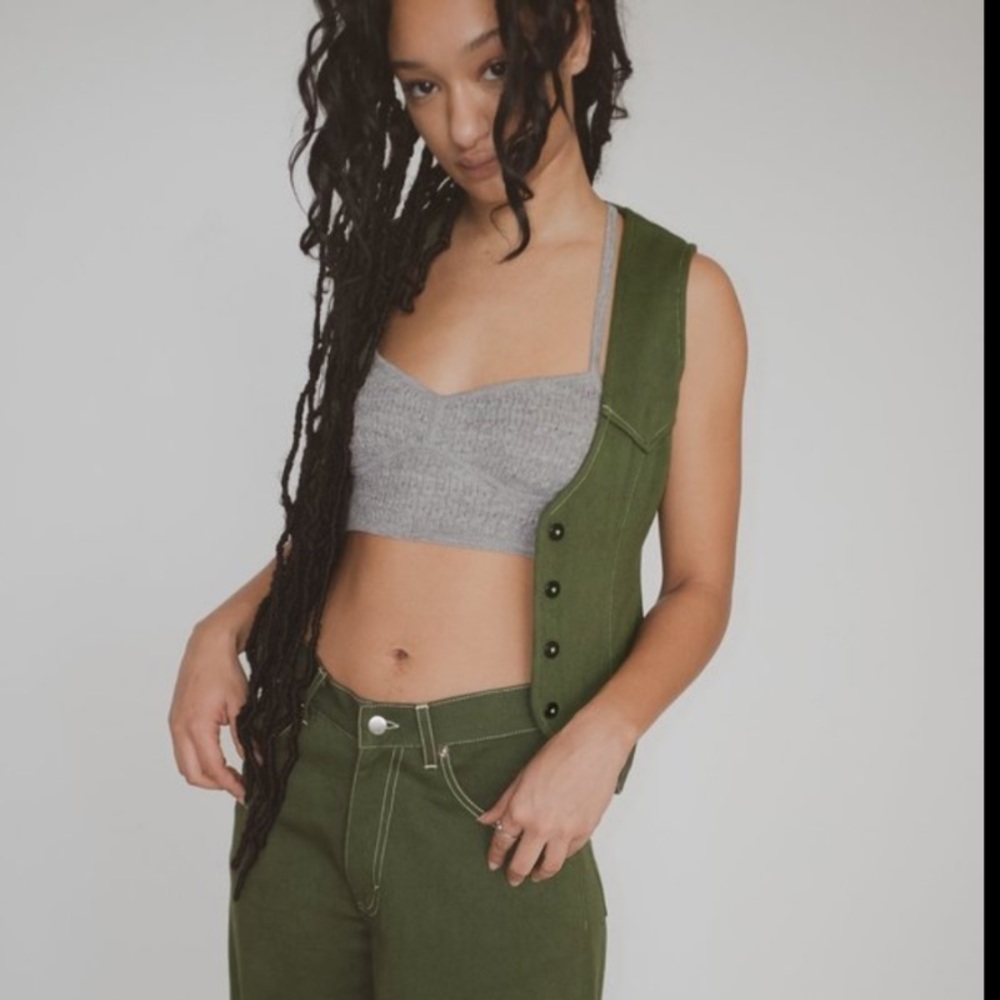Olive green the vest by ajaie alaie large NWOT